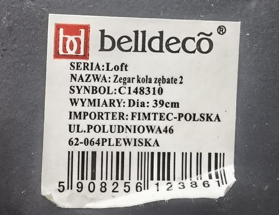 Zegar ścienny Belldeco loft