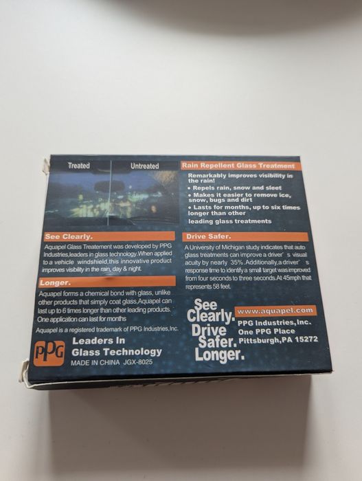 Aquapel tratamento vidros repelente de água