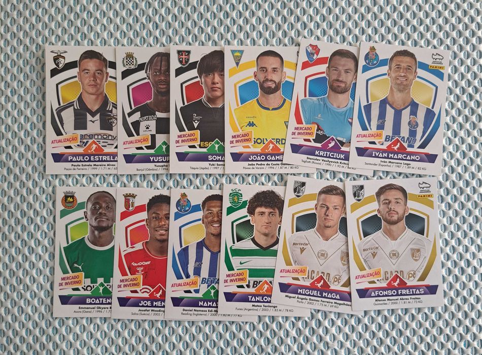 12 Cromos - Últimas Aquisições - Futebol 2022/2023 - Panini