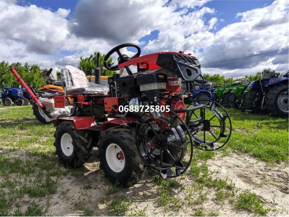 Мінітрактор МТ-192GH PRO(гідравліка) Forte Форте Переломка 4х4 (бензин) повний привід з фрезою та грунтозачепами доставка безкоштовна під самий двір