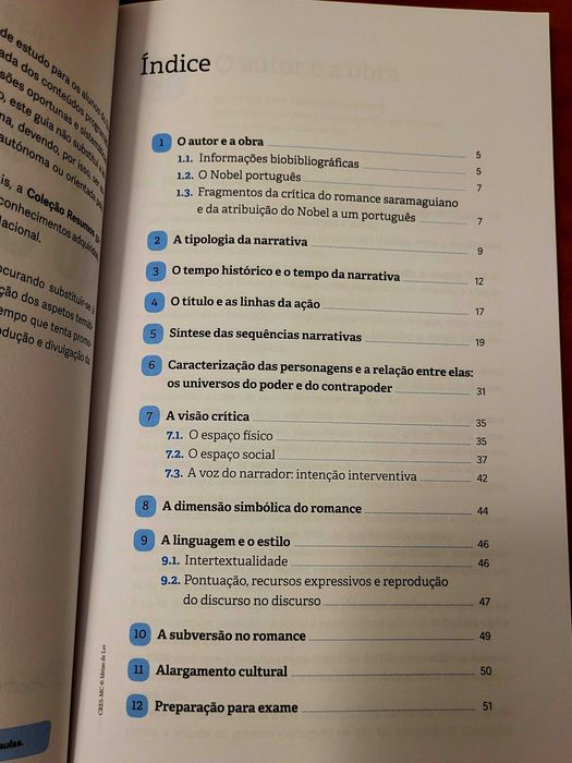 Livro de resumos do Memorial do Convento 12°ano