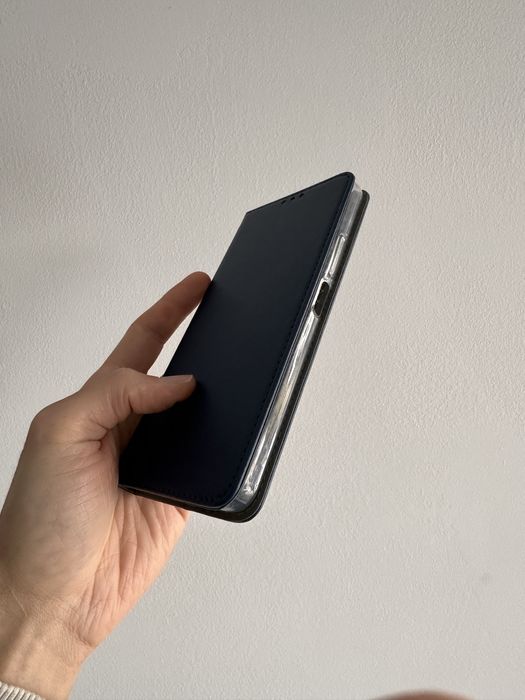 Etui z klapką zamykane granatowe + SZKŁO do XIAOMI REDMI 14C