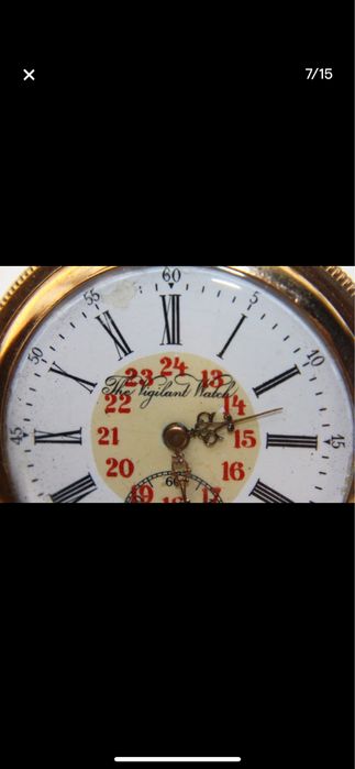 Relógio de bolso banhado a ouro “The Vigilant” Savonette Gold Double