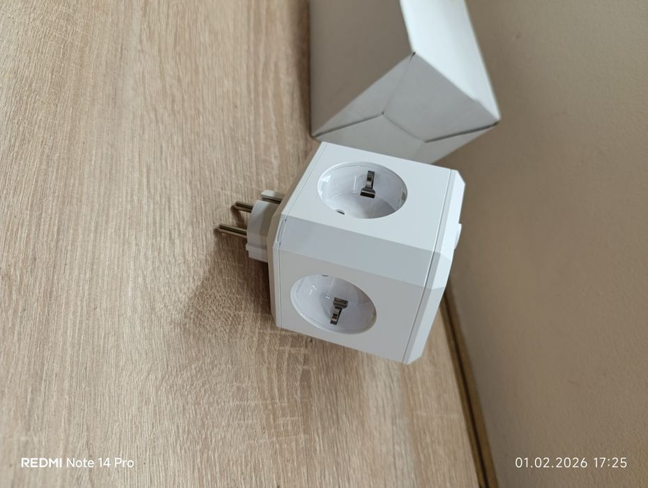 Мережевий фільтр куб, трійник розетки 4 розетки 2 usb, type-c 5v 3,4a