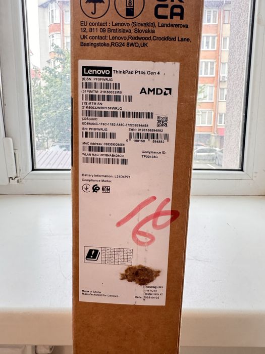 Ноутбук Lenovo ThinkPad P14s Gen 4 AMD Ryzen 7 PRO 16ГБ/512ГБ