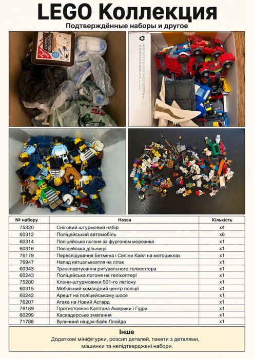 Продаю всю свою Колекцію LEGO