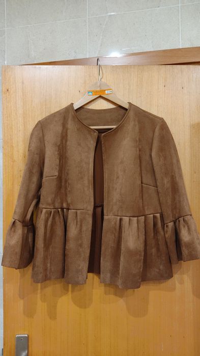Casaco camurça camel