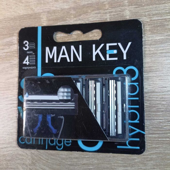 Змінні картриджі для гоління MAN KEY Hybrid 3 чоловічі, 3 леза, 4 шт