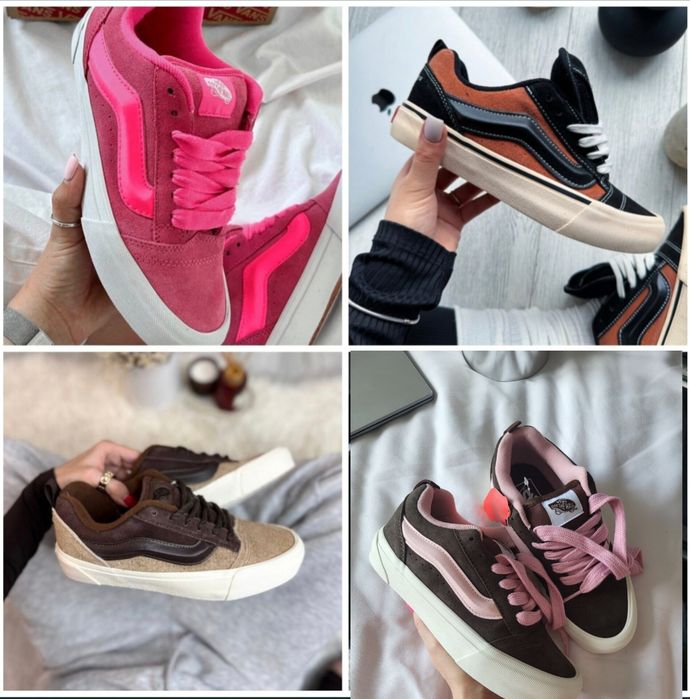 р36-45 Кеди Vans KNU skool black white pink grey beige blue