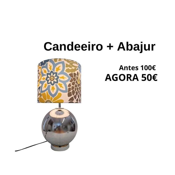 Candeeiro de mesa com abajur