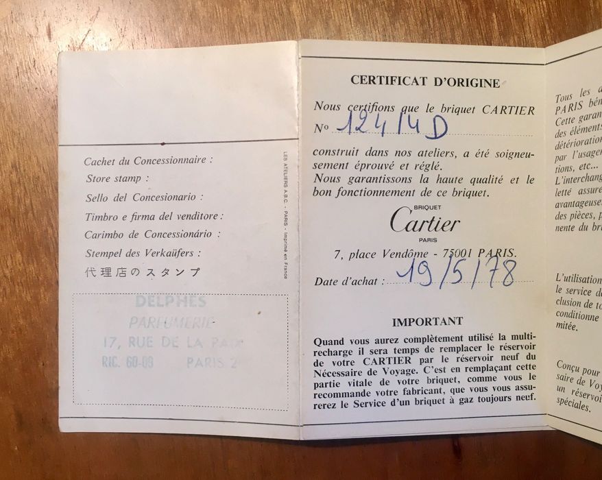 CARTIER - anos 70 - em bom estado - No. 124 14 D