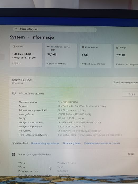 komputer gamingowy e-sport zestaw