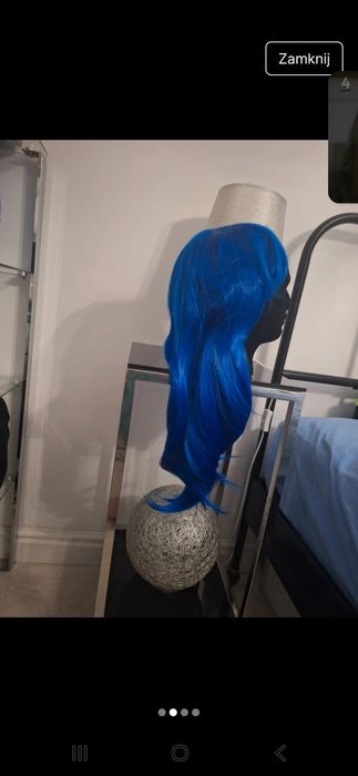 Peruka nowa cosplay długa czerwona lub niebieska