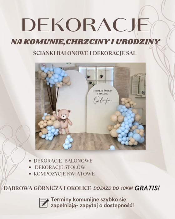 Ścianka Balonowa, Komunia ,Chrzest