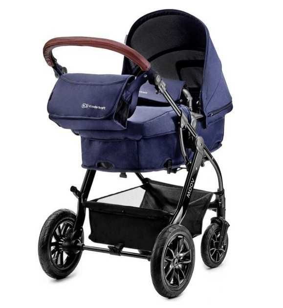 Carrinho de Bebé Kinderkraft Trio 3 em 1 Moov Navy - Azul, Novo