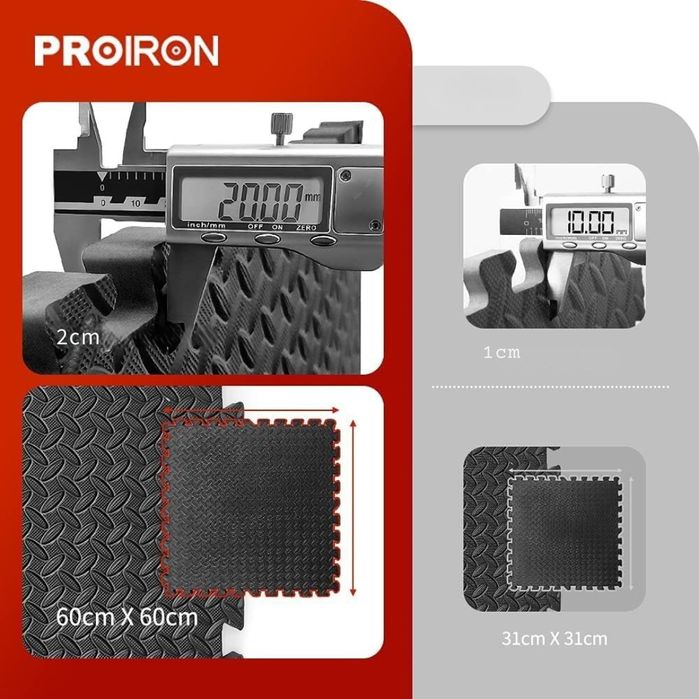 Mata Ochronna na sprzęt fitness PROIRON Puzzle 6sz Gruba Pianka 2,16m2
