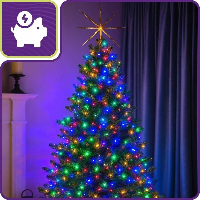 LAMPKI choinkowe 100 LED multikolor 8m 8 trybów