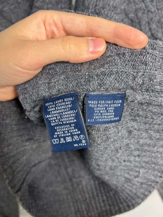 Warkocz Sweter Ralph Lauren 100% Lambs Wool