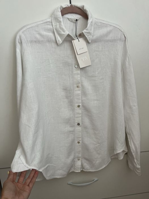 Сорочка з льоном Zara xs m