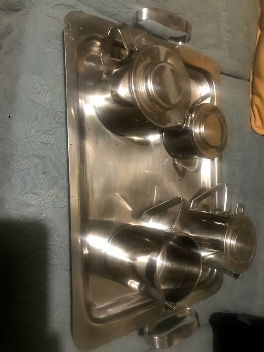 serviço de chá em inox