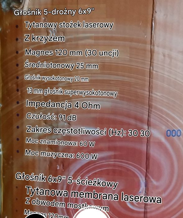Zestaw głośników samochodowych przód tył