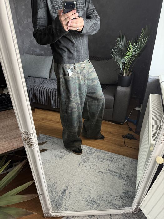 Baggy washed camo oversized jeans камуфляжні джинси широкі y2k вареные камуфляжные штаны archive opium sk8 erd no faith military милитари бегги