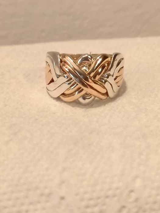 8 cz sygnet arabski srebro łączone z brązem (925)