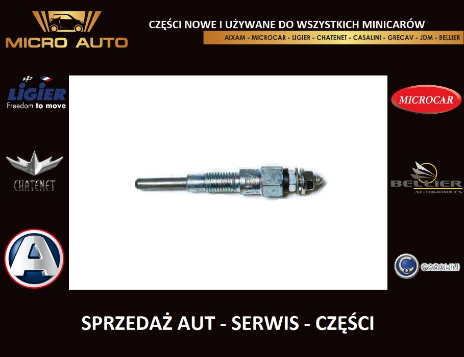 Świeca żarowa 8mm Aixam A540/Yanmar Ligier Microcar Chatenet JDM