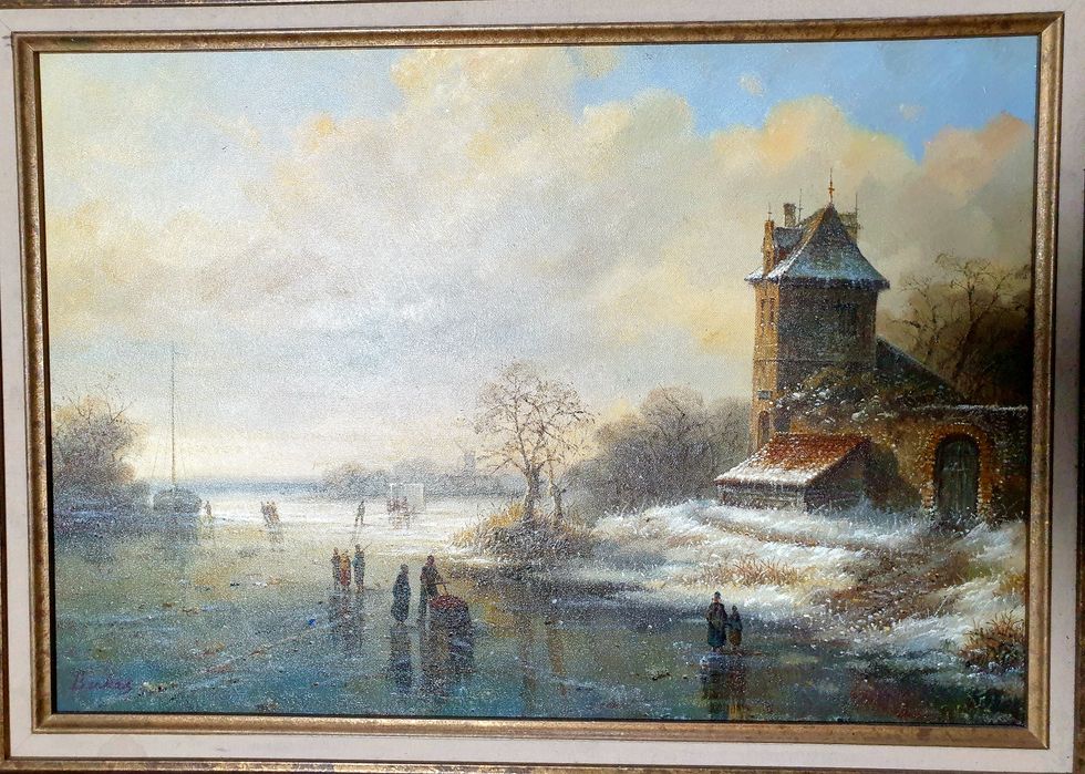 Pintura em óleo sobre tela reprodução do original de Jan Jacob Spohler