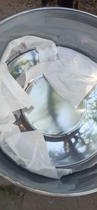 Набір нікельованого посуду 38 один. Каструлі, сковорода, тарілки, інше