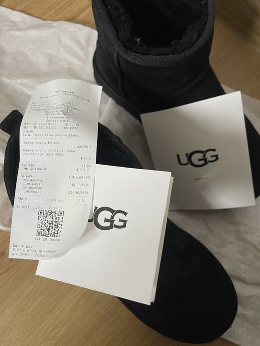 Угги чёрные ugg classic оригинал натуральные замша мех
