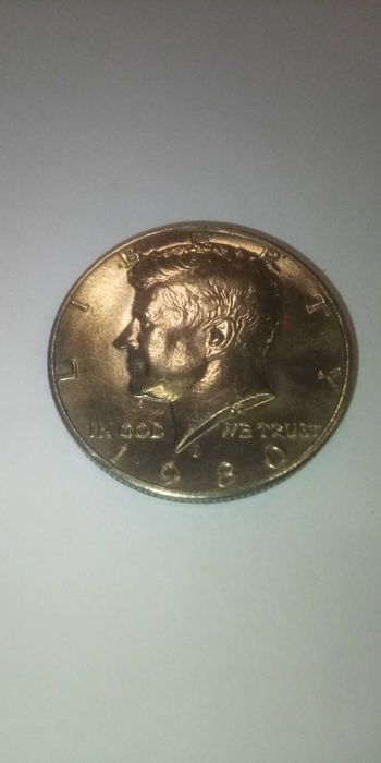 Moeda americana half dólar de 1980