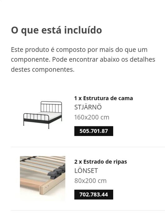 Cama de ferro e colchão Queen . O colchão possui uma capa em tecido.