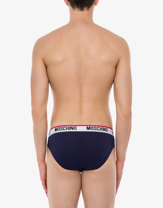 MOSCHINO męskie slipy 2 PAK majtek w pudełku BLUE