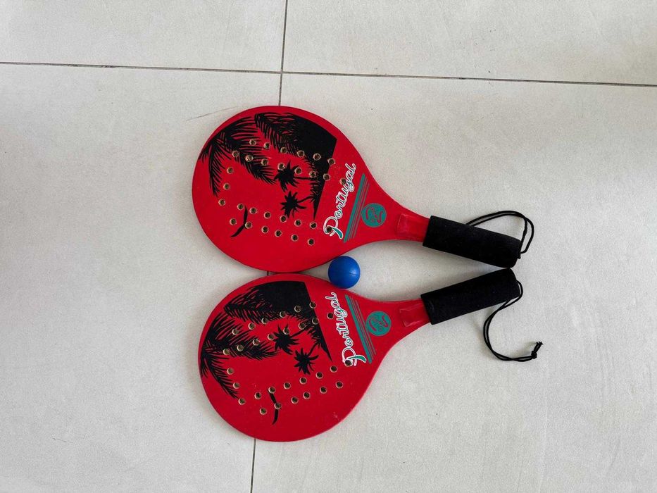 Conjunto Raquetes de Praia Tradicionais Portugal