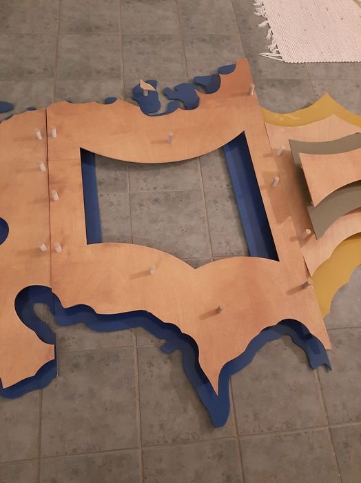 Mapa em contraplacado para decoração