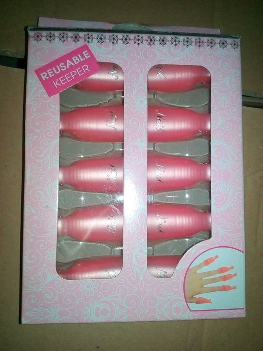 зажимы-клипсы набор для снятия гель-лака, акрила, розовые, 10 шт