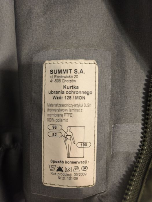 Goretex Kurtka ubrania ochronnego wz.128 mon