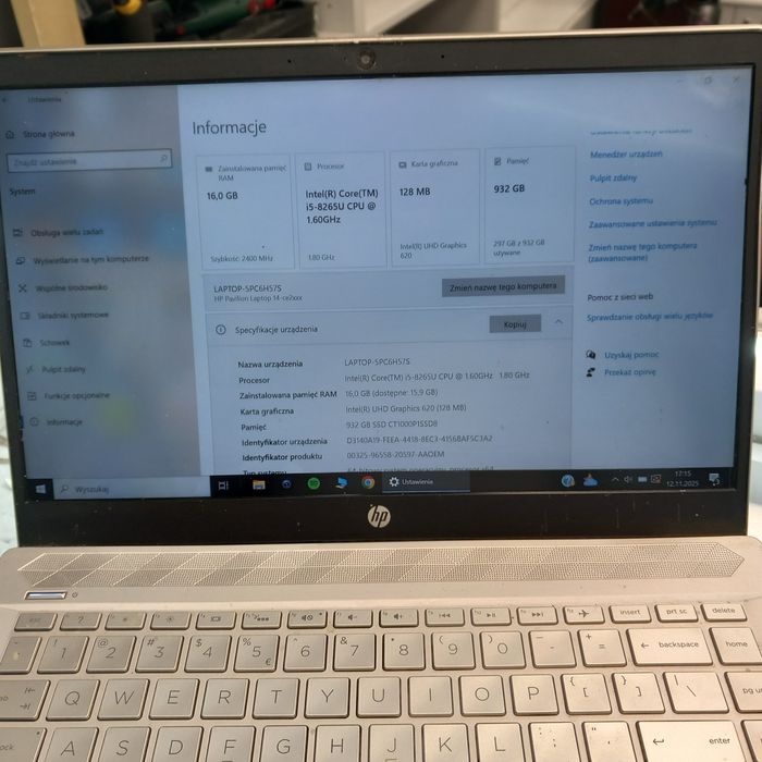 Laptop HP Pavilon 14ce2039nw