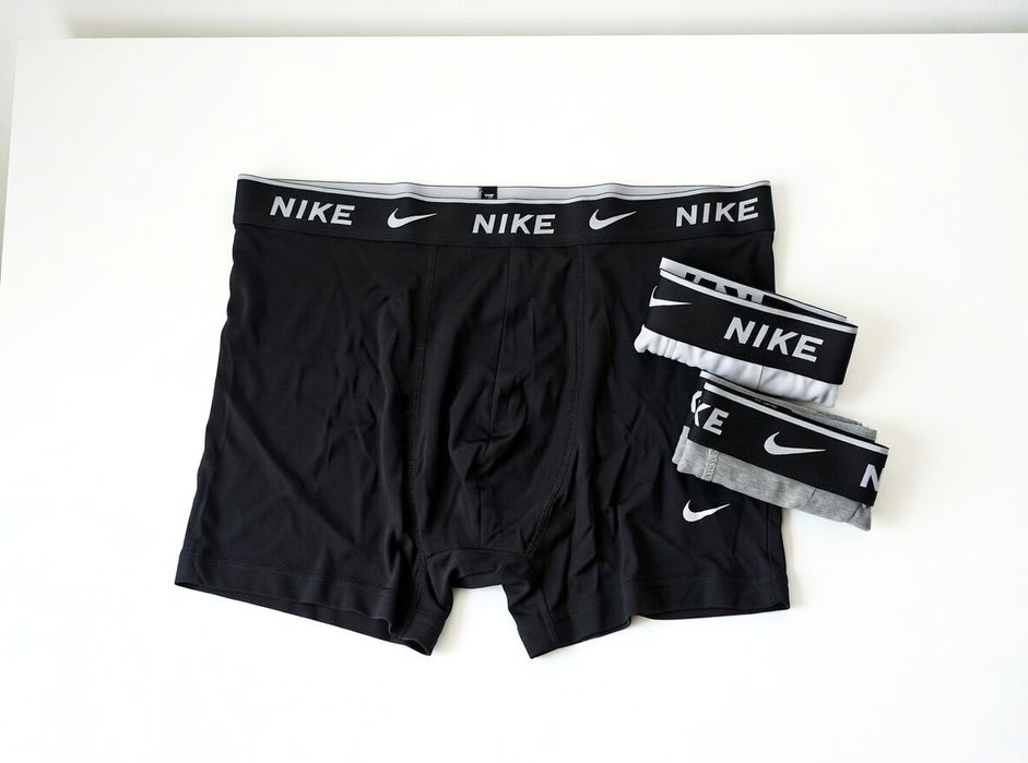 3PACK NIKE Bokserki Męskie Czarne Szare Białe