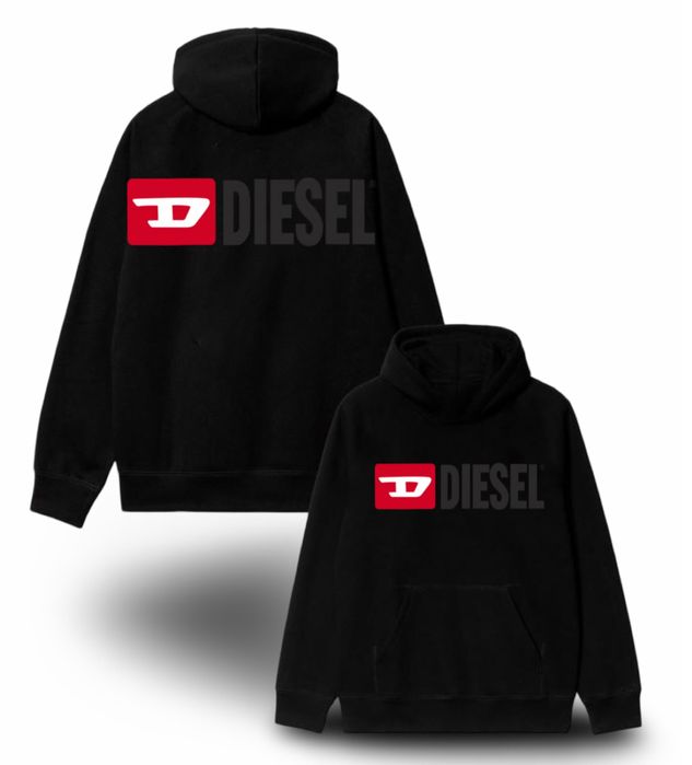 Худи Diesel Logo унисекс дизель кофта толстовка лонгслив черная
