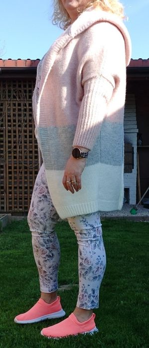 Sweter,  kardigan w paski Linda