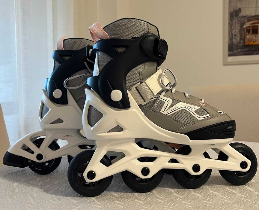 Patins Oxelo Criança Rosa + Proteções + Capacete