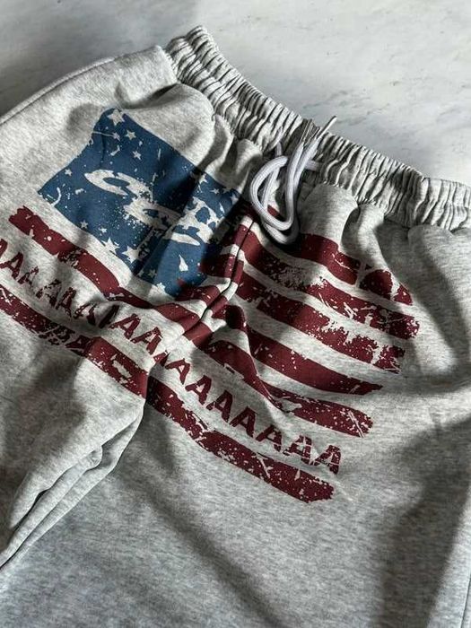 USA SWEATPANTS Y2K(Сірі мішкуваті спортивні штани)