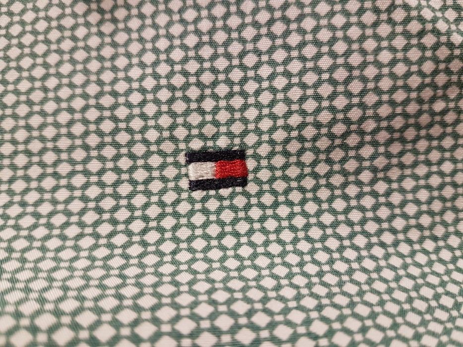Koszula jak nowa Tommy Hilfiger biało zielona, r. S