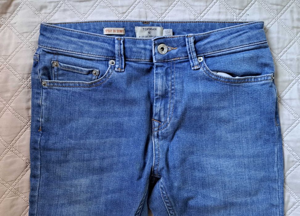 Jeansy skinny Topman niebieskie