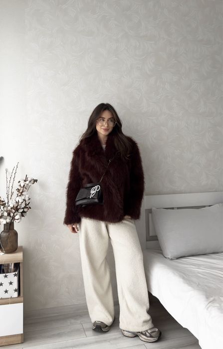 Шоколадная шубка в стиле zara / шуба зара