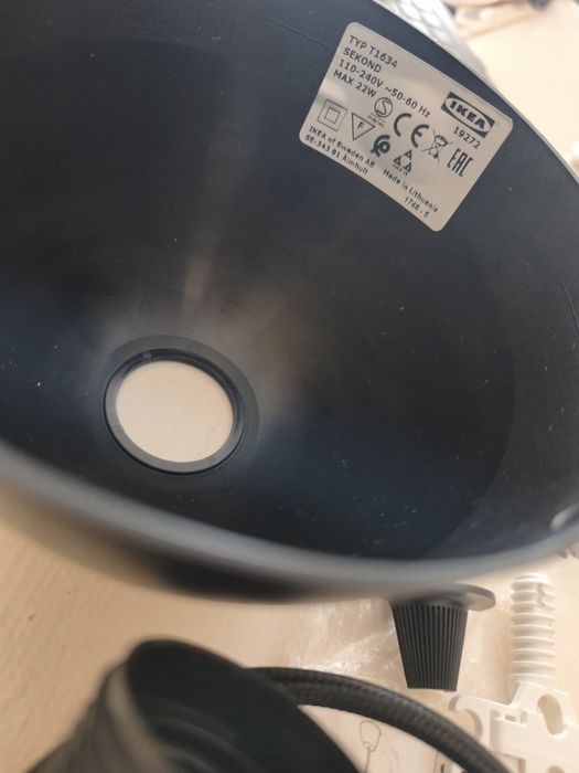cabo suspenso para Candeeiro IKEA preto