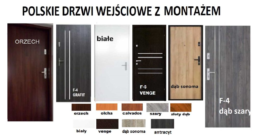 DRZWI z montażem zewnętrzne WEJŚCIOWE DO MIESZKANIA -wewnątrzklatkowe