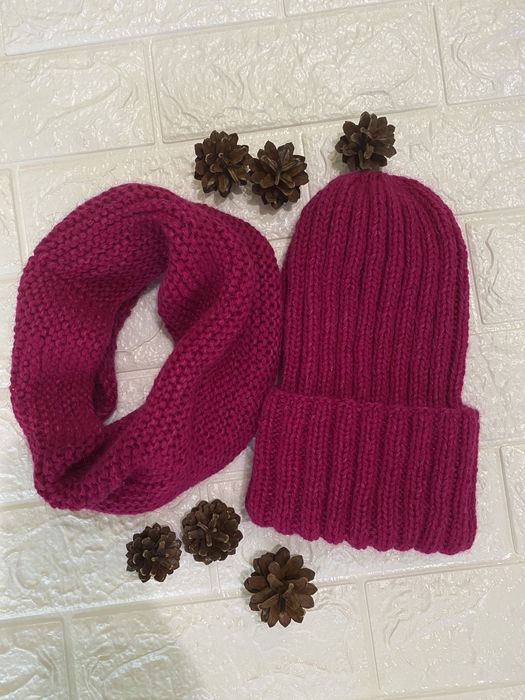 Комплект вязаний (шапка+снуд)